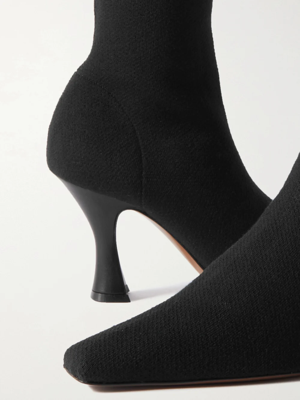 Close-up detail of the Neous Ran Stretch-knit Knee Boots