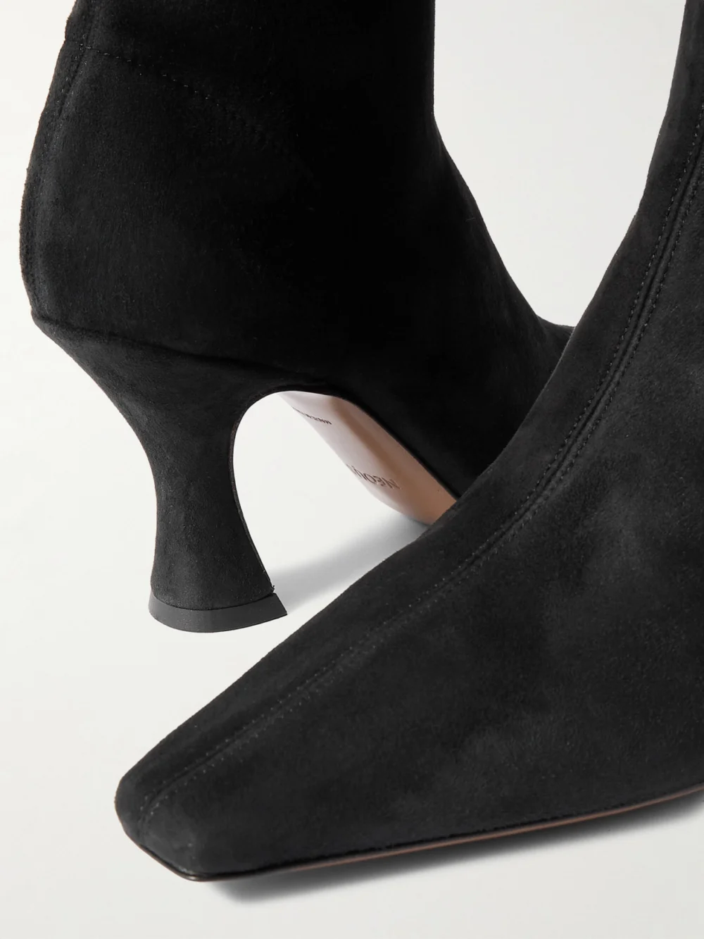 Close-up detail of the Neous Ran Stretch-suede Ankle Boots