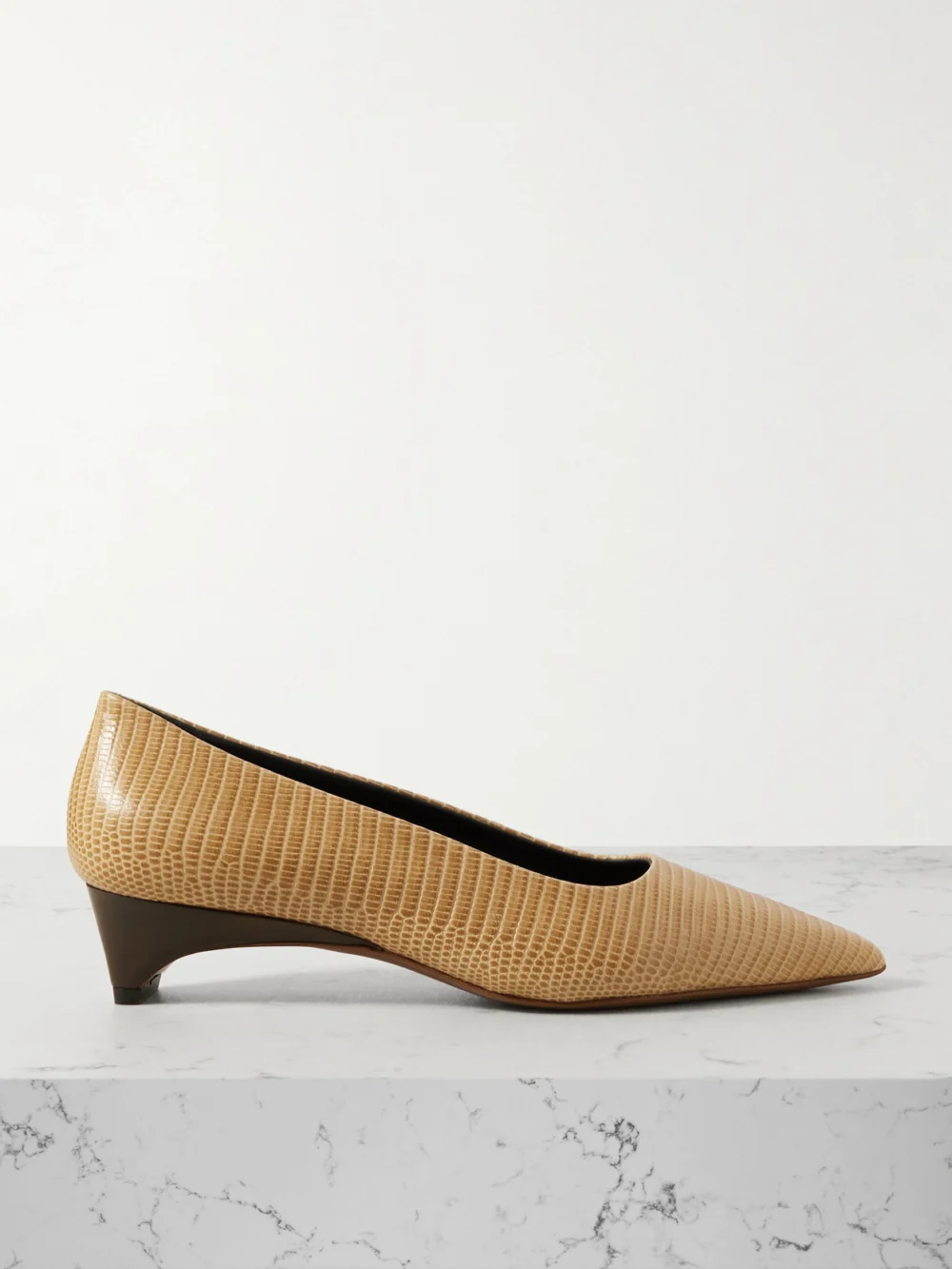 Neous Taika Lizard-effect Leather Pumps in beige