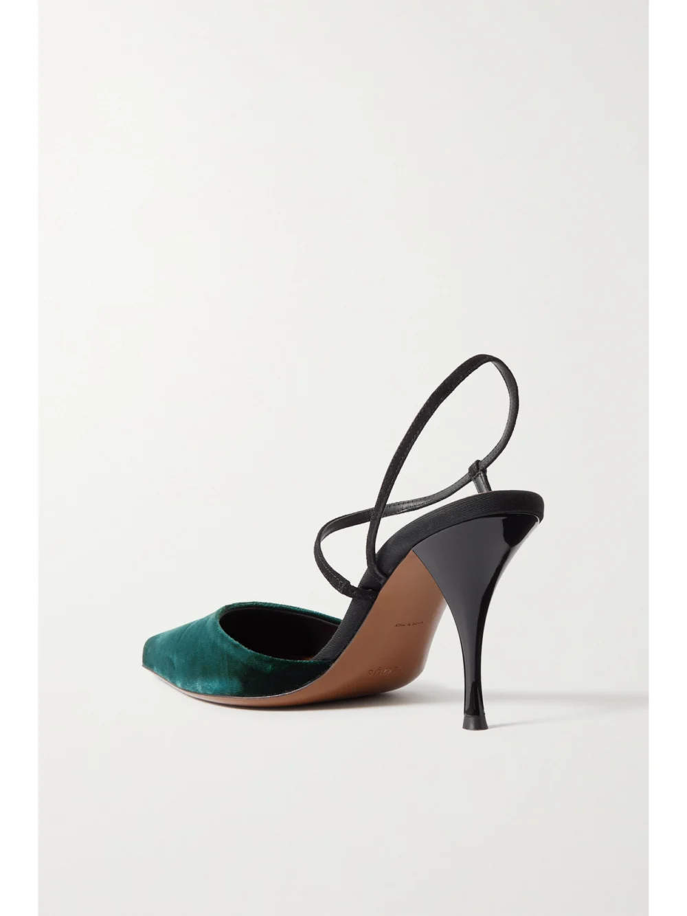 Back view of the Neous Tangra Suede-trimmed Velvet Pumps