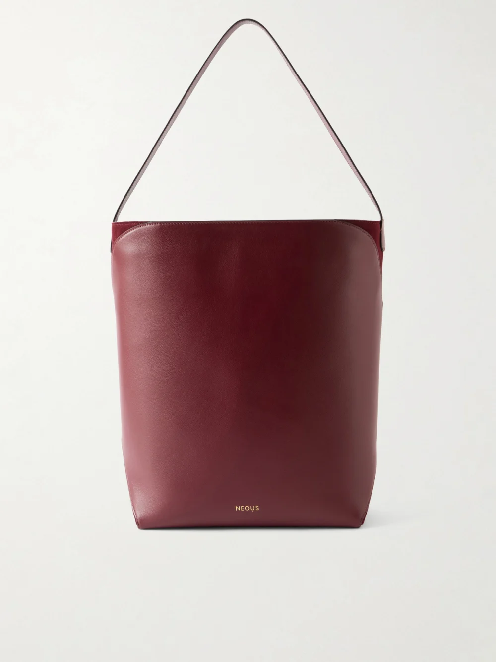 Neous Thea Suede-trimmed Leather Shoulder Bag in burgundy