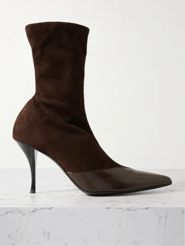 Neous Vega Paneled Leather-trimmed Suede Ankle Boots