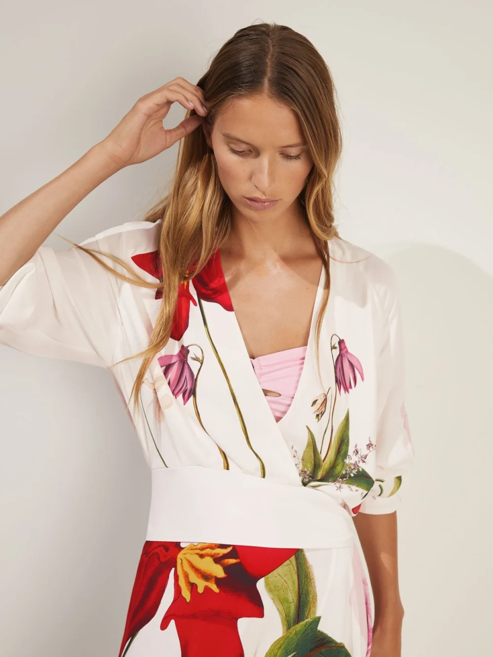 New York Botanical Gardens New York Botanical Gardens Nola Women's Cream & Red Floral Print Maxi Dress, view 3