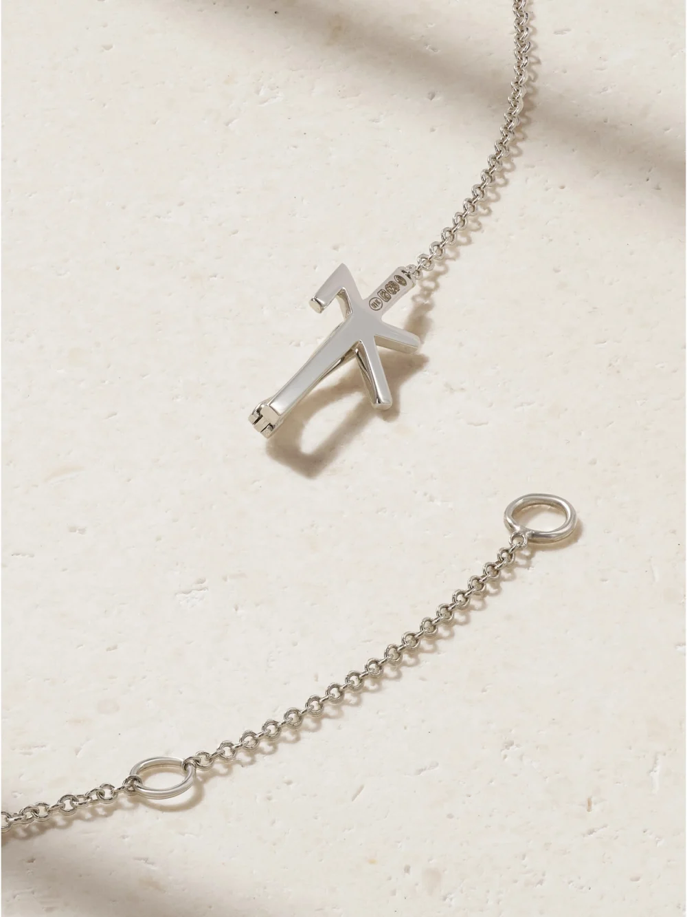 Back view of the Nikos Koulis Universe 18-karat White Gold, Diamond and Enamel Necklace