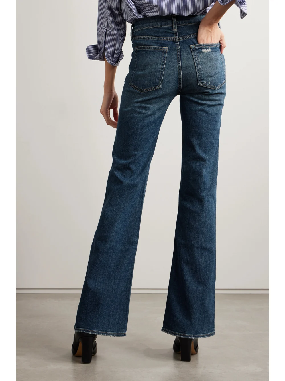 Back view of the Nili Lotan Celia High-rise Flared Jeans