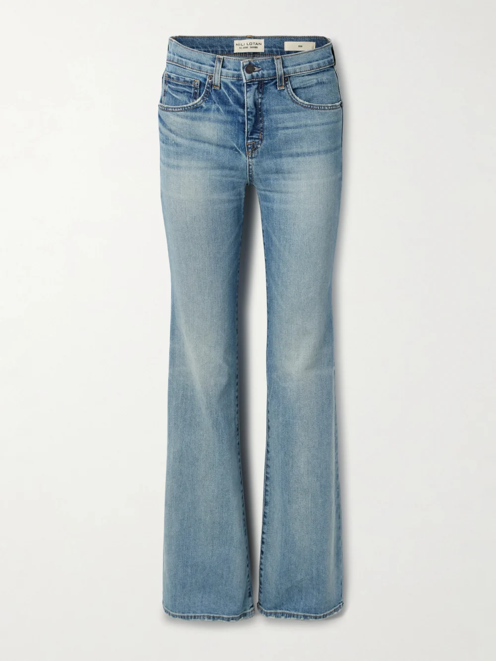 Nili Lotan Celia High-rise Flared Jeans in light denim
