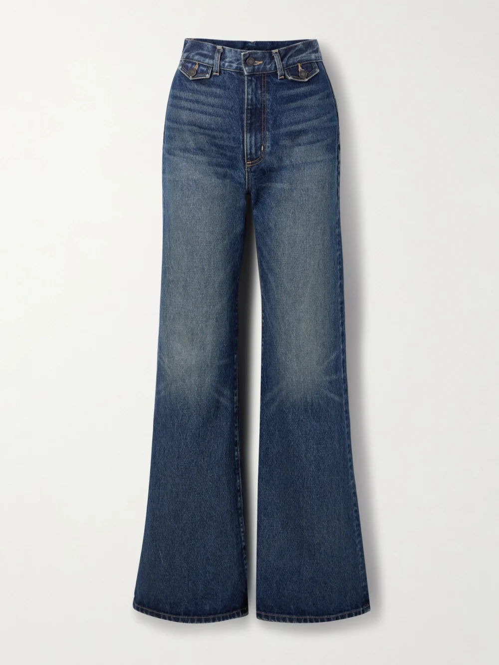 Nili Lotan Edira High-rise Flared Jeans in mid denim
