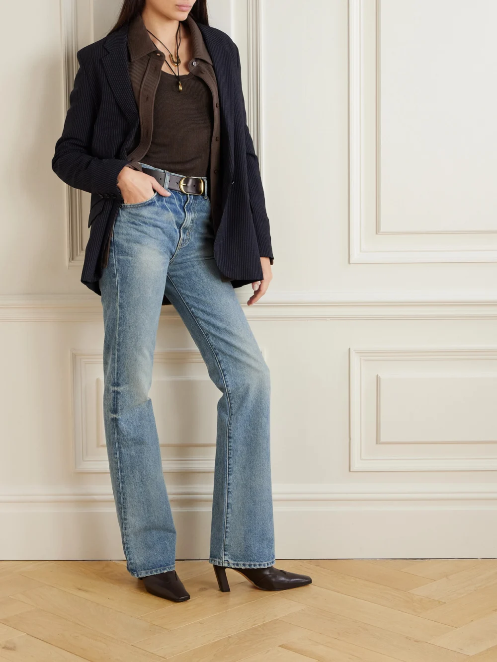 Nili Lotan Joan High-rise Straight-leg Jeans, worn by a model