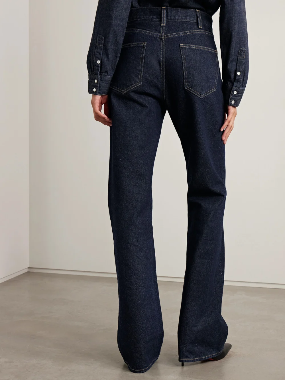 Back view of the Nili Lotan Joan High-rise Straight-leg Jeans