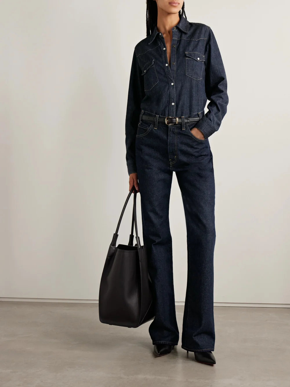 Nili Lotan Joan High-rise Straight-leg Jeans, worn by a model