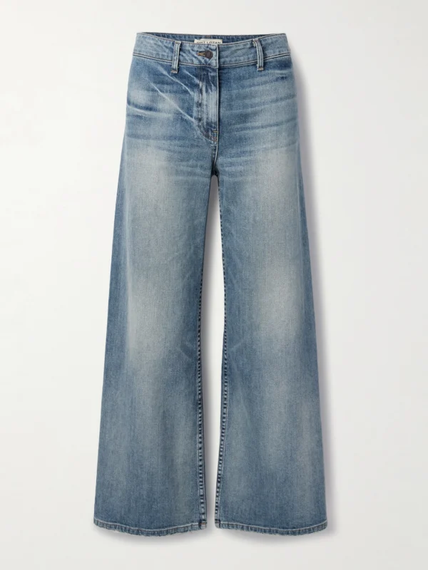 Nili Lotan Megan Distressed High-rise Wide-leg Jeans