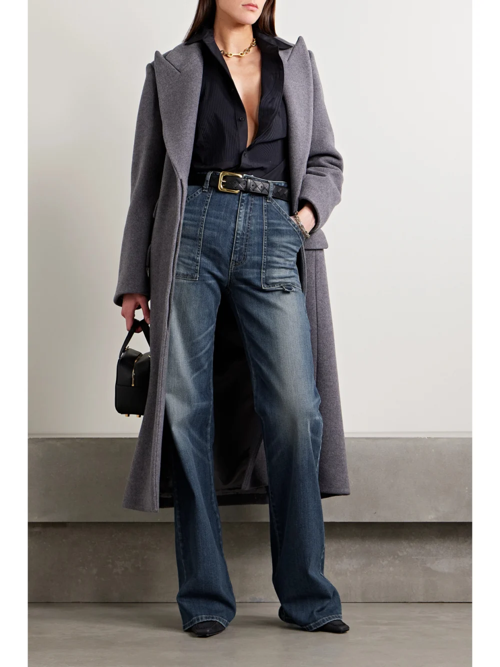 Nili Lotan Quentin High-rise Wide-leg Jeans, worn by a model