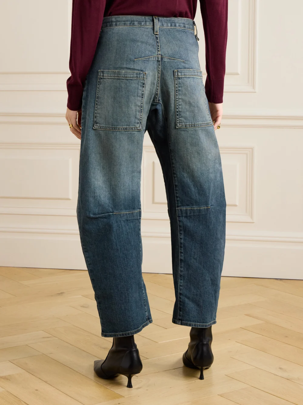 Back view of the Nili Lotan Shon Boyfriend Jeans