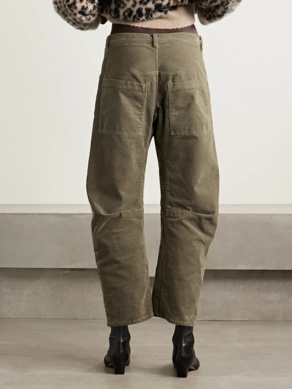 Back view of the Nili Lotan Shon Cotton-blend Corduroy Tapered Pants