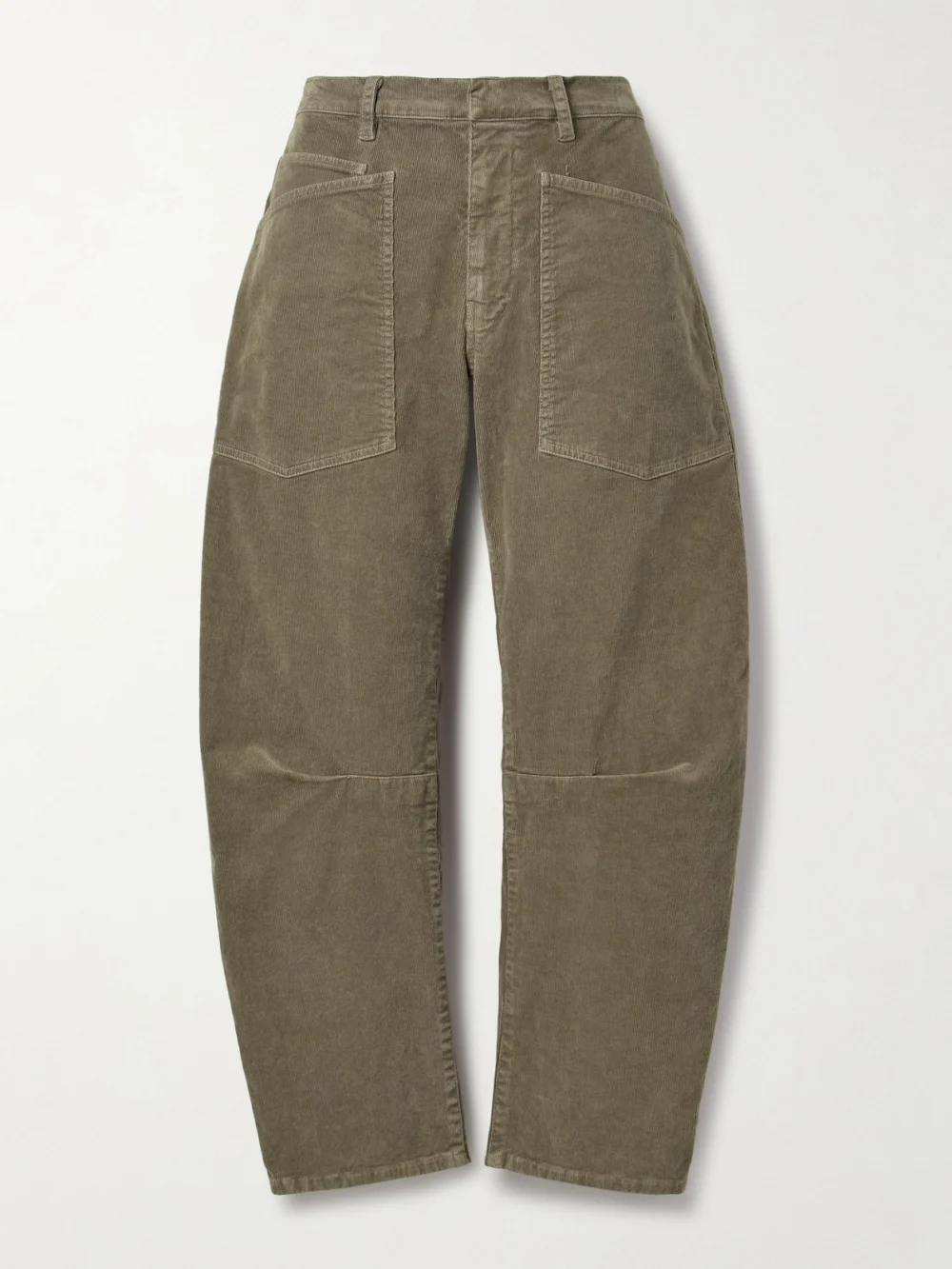 Nili Lotan Shon Cotton-blend Corduroy Tapered Pants in army green