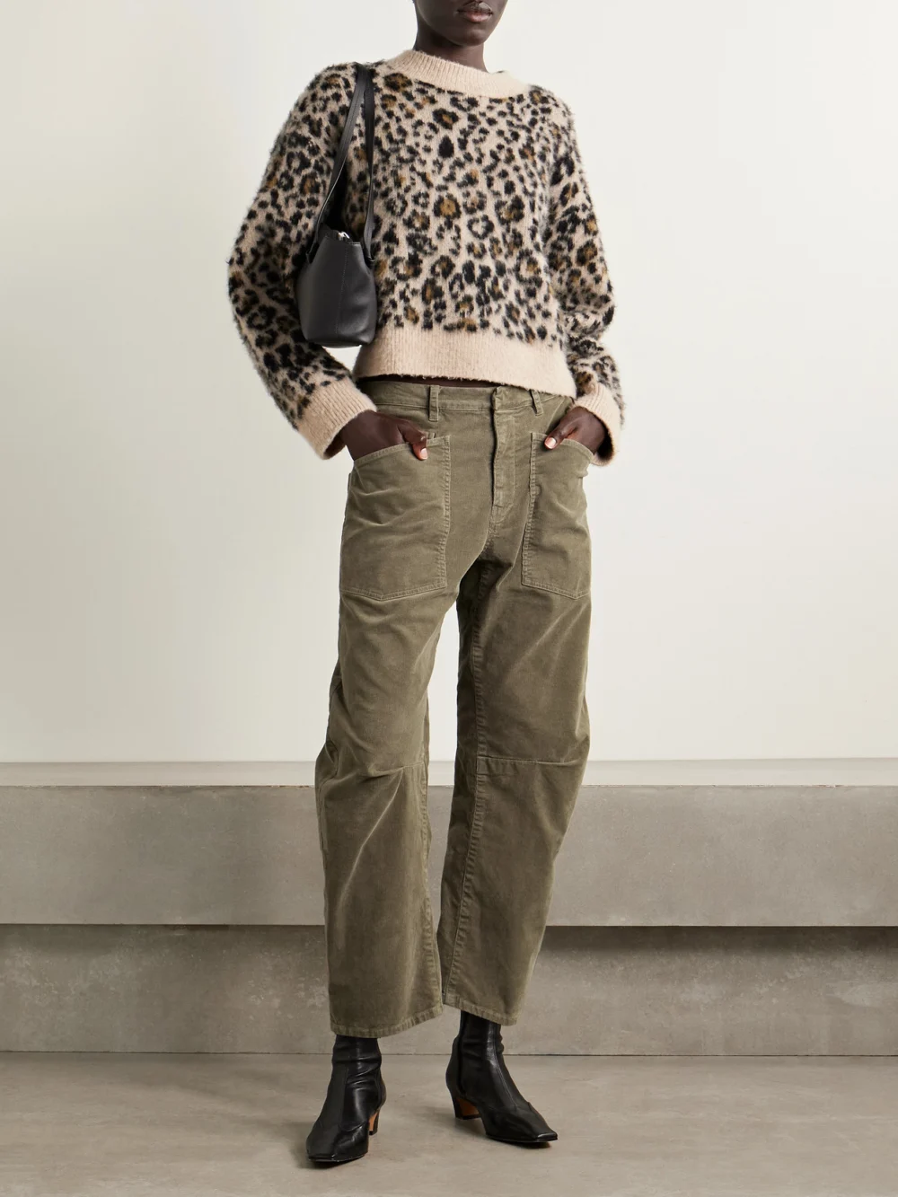 Nili Lotan Shon Cotton-blend Corduroy Tapered Pants, worn by a model