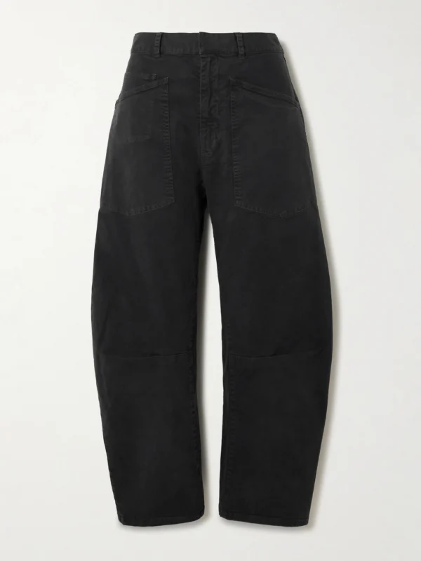 Nili Lotan Shon Cotton-blend Twill Barrel-leg Pants