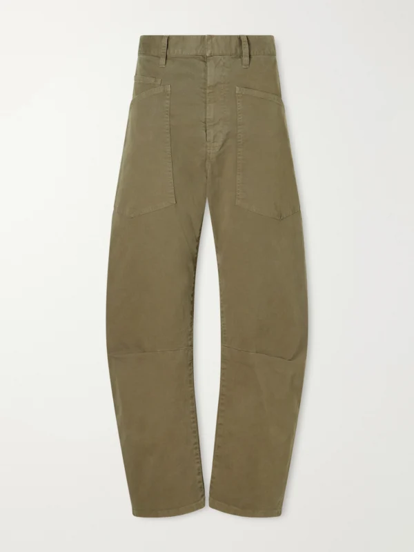 Nili Lotan Shon Cotton-blend Twill Barrel-leg Pants