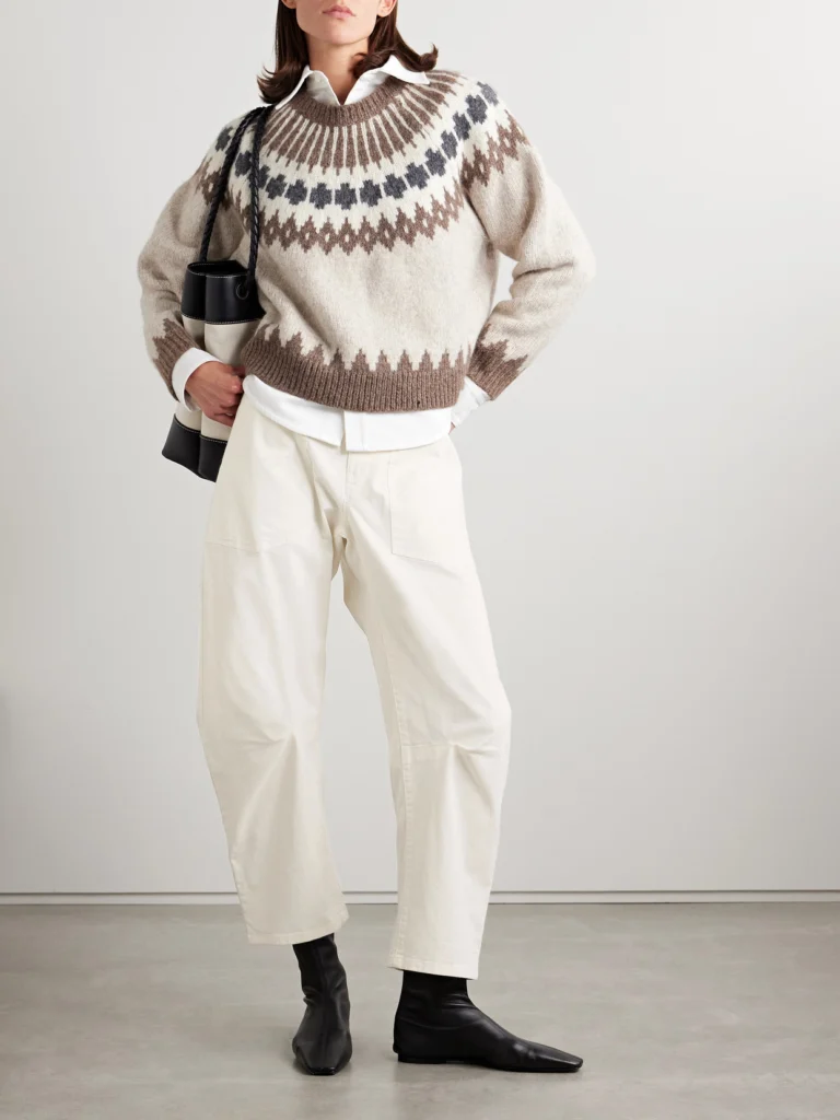 Nili Lotan Shon Cotton-blend Twill Barrel-leg Pants