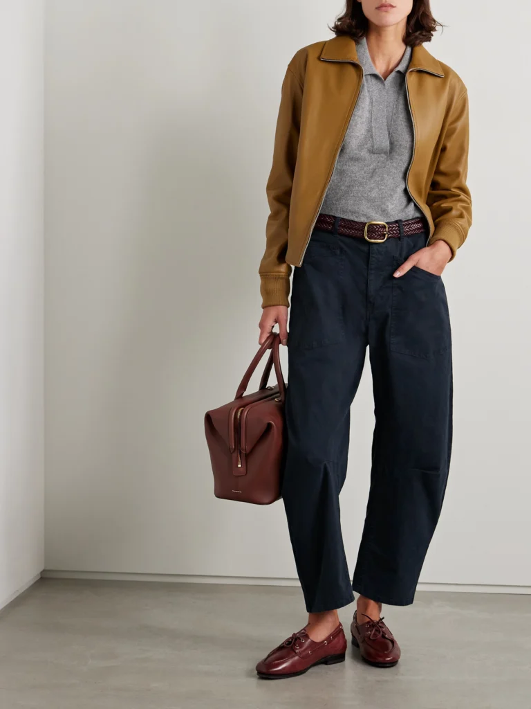 Nili Lotan Shon Cotton-blend Twill Tapered Pants