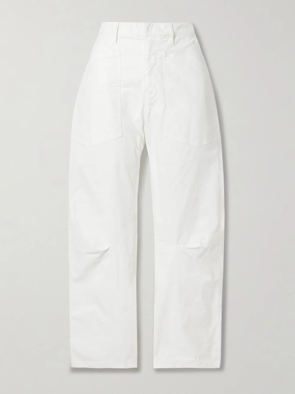 Nili Lotan Shon Cotton-blend Twill Tapered Pants in white