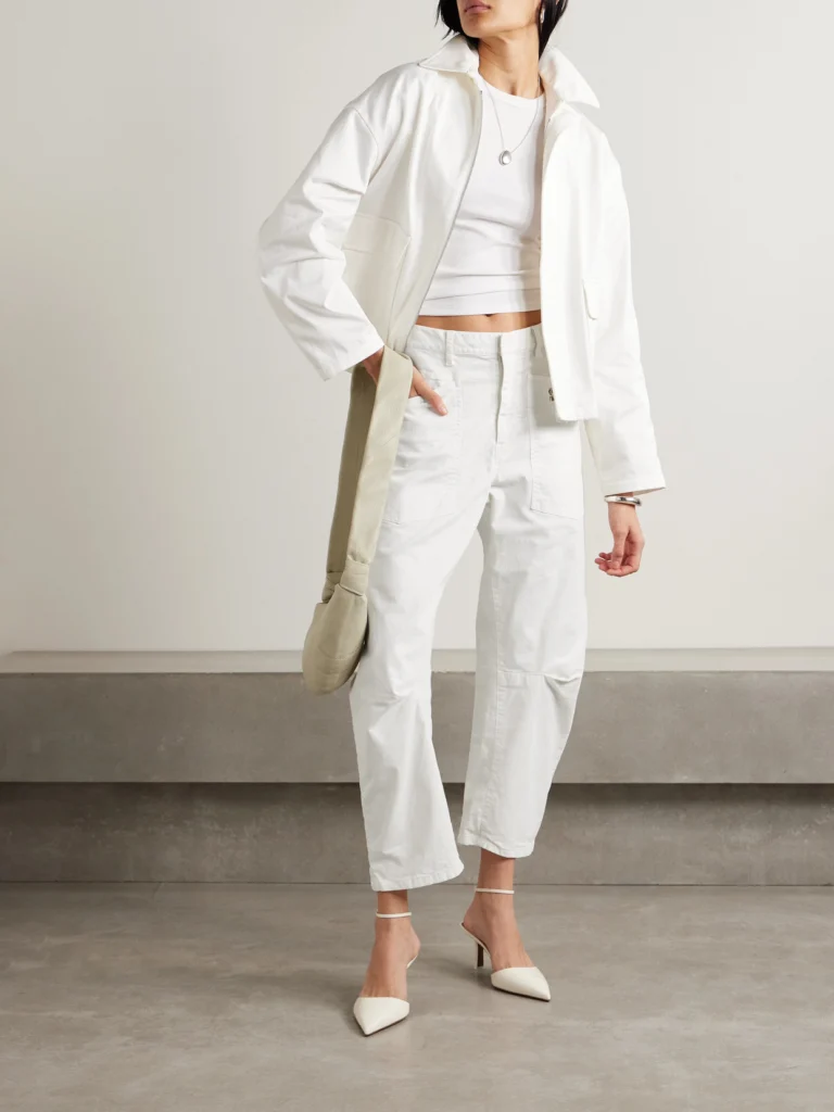 Nili Lotan Shon Cotton-blend Twill Tapered Pants