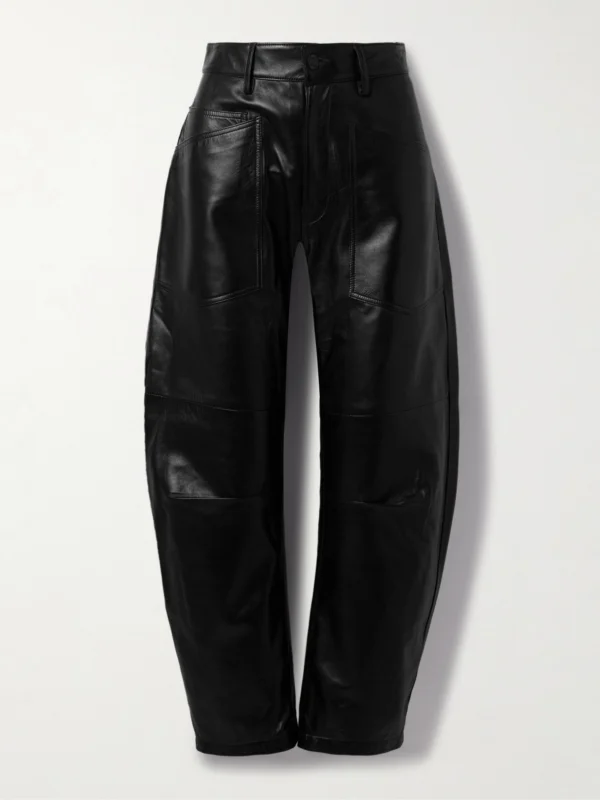 Nili Lotan Shon Leather Barrel-leg Pants