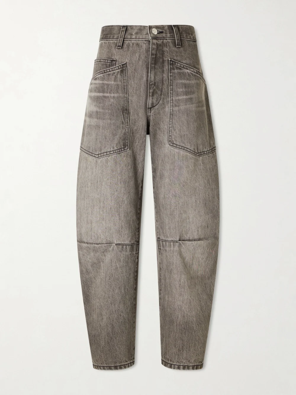 Nili Lotan Shon Mid-rise Barrel-leg Jeans in gray