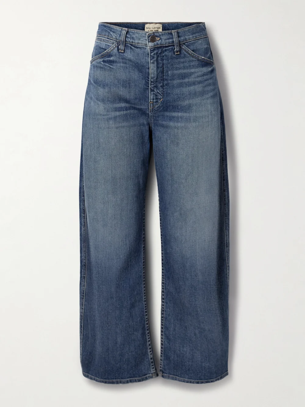 Nili Lotan Tribeca High-rise Tapered Jeans in mid denim