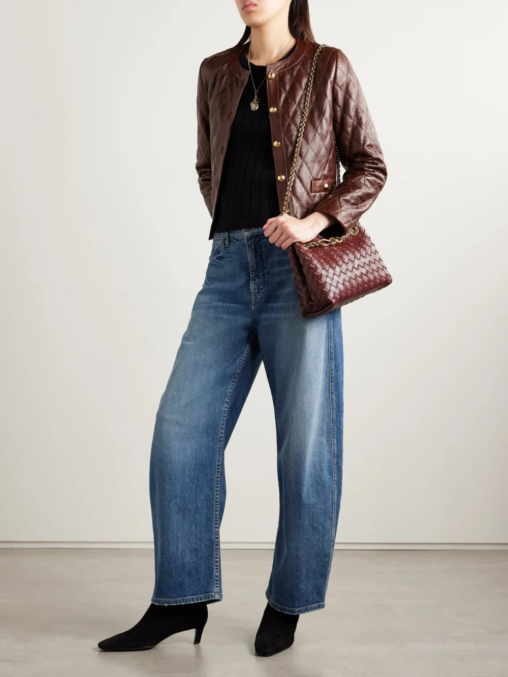 Nili Lotan Tribeca High-rise Tapered Jeans, worn by a model