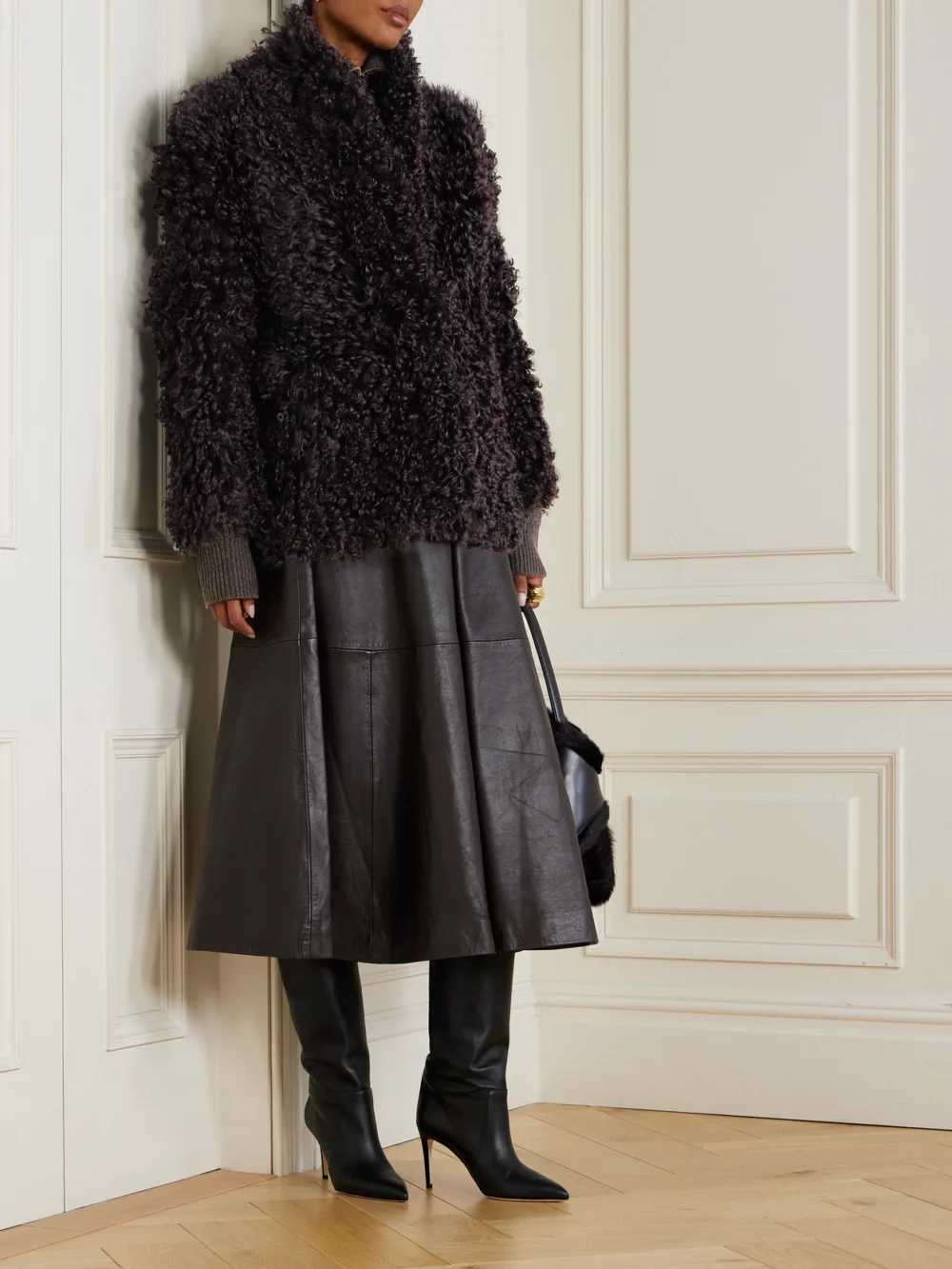 Nour Hammour Amara Shearling Jacket, worn by a model