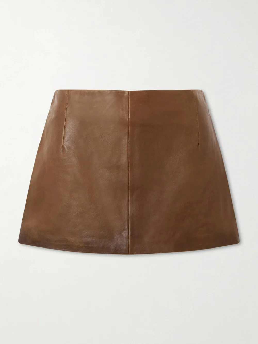 Nour Hammour Avery Leather Mini Skirt in brown