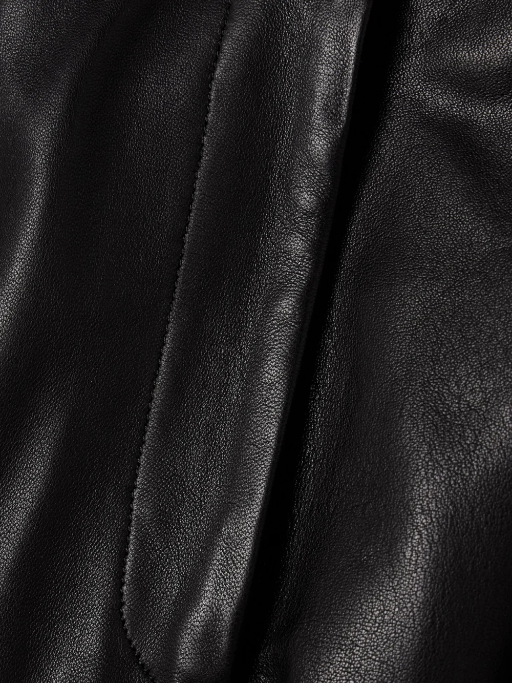 Close-up detail of the Nour Hammour Leather Barrel-leg Pants