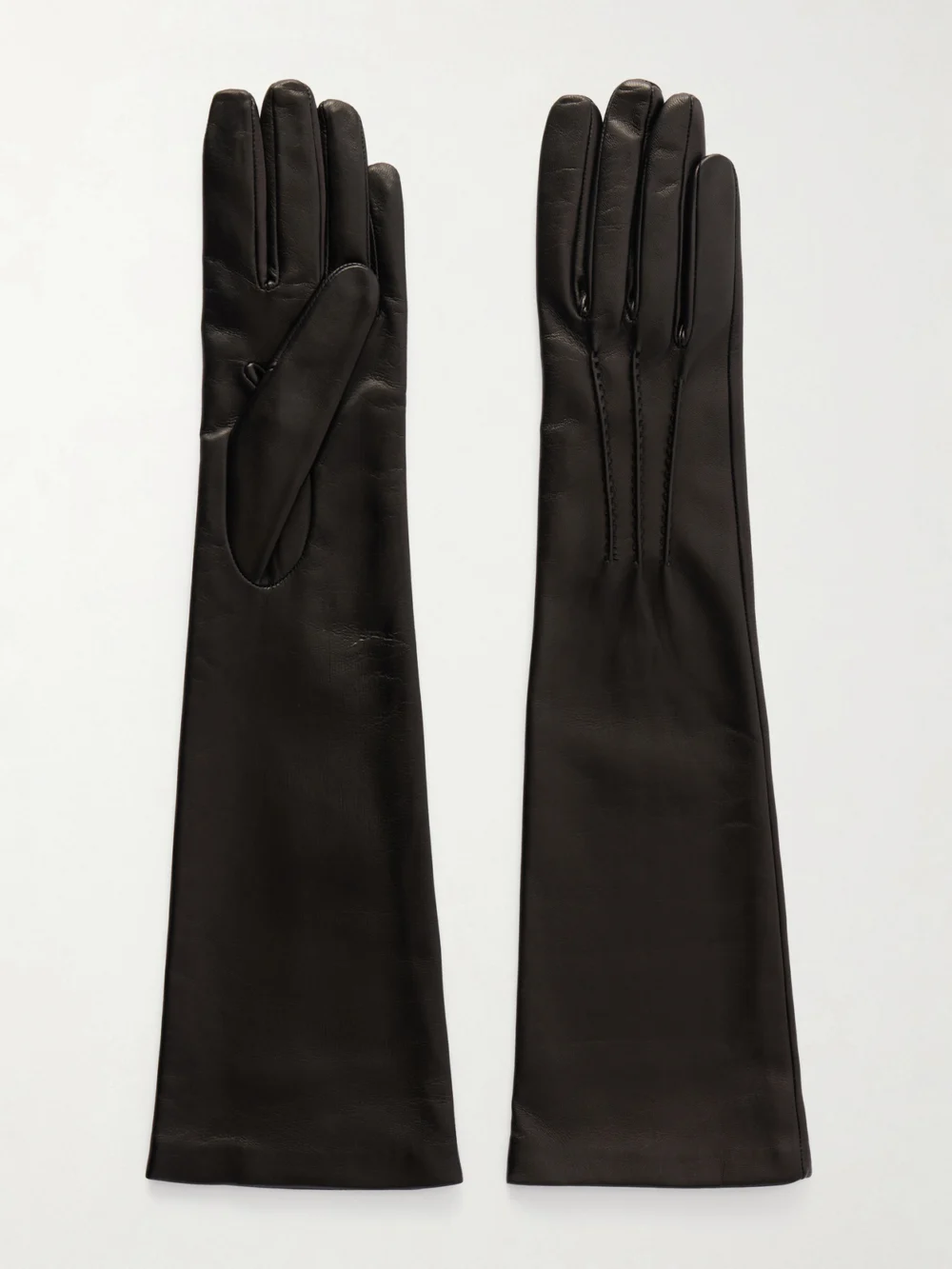 Nour Hammour Leather Gloves in black