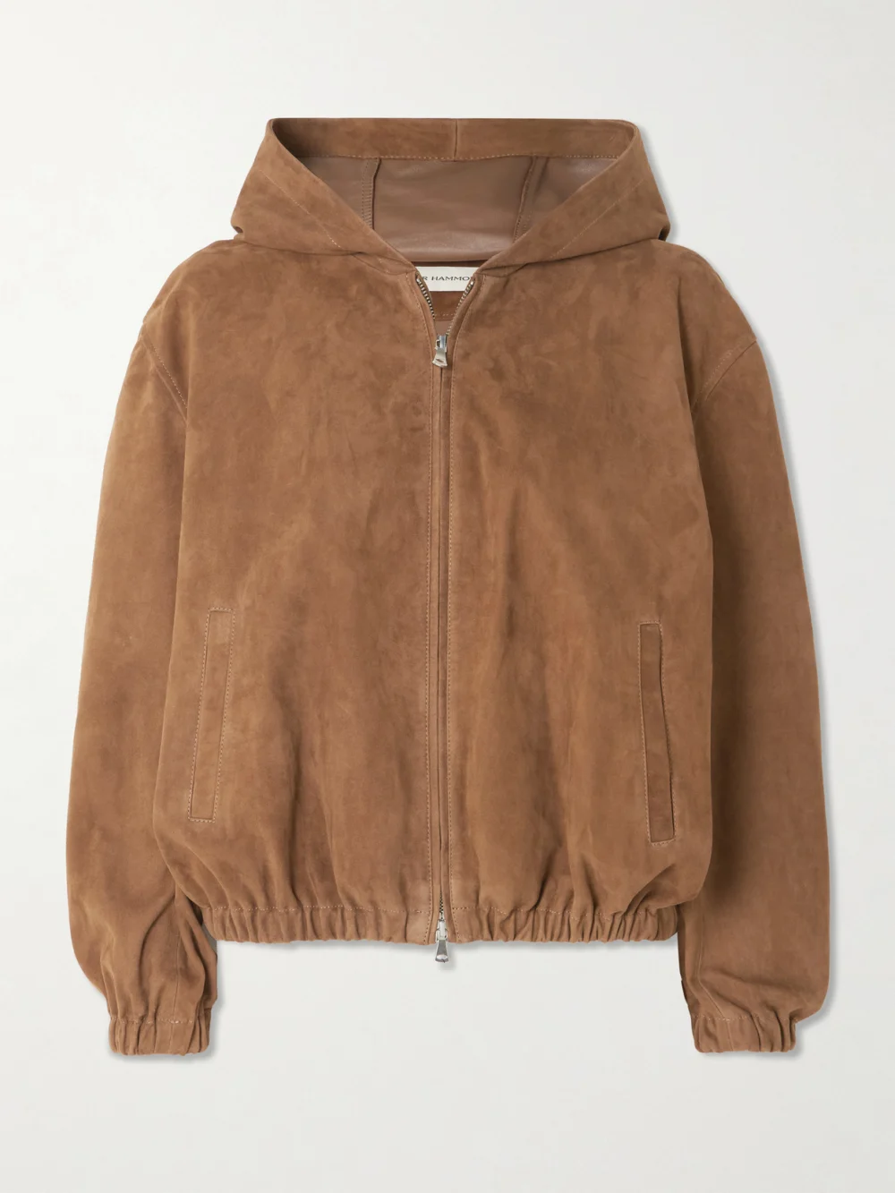 Nour Hammour Leo Paneled Suede Hoodie in brown