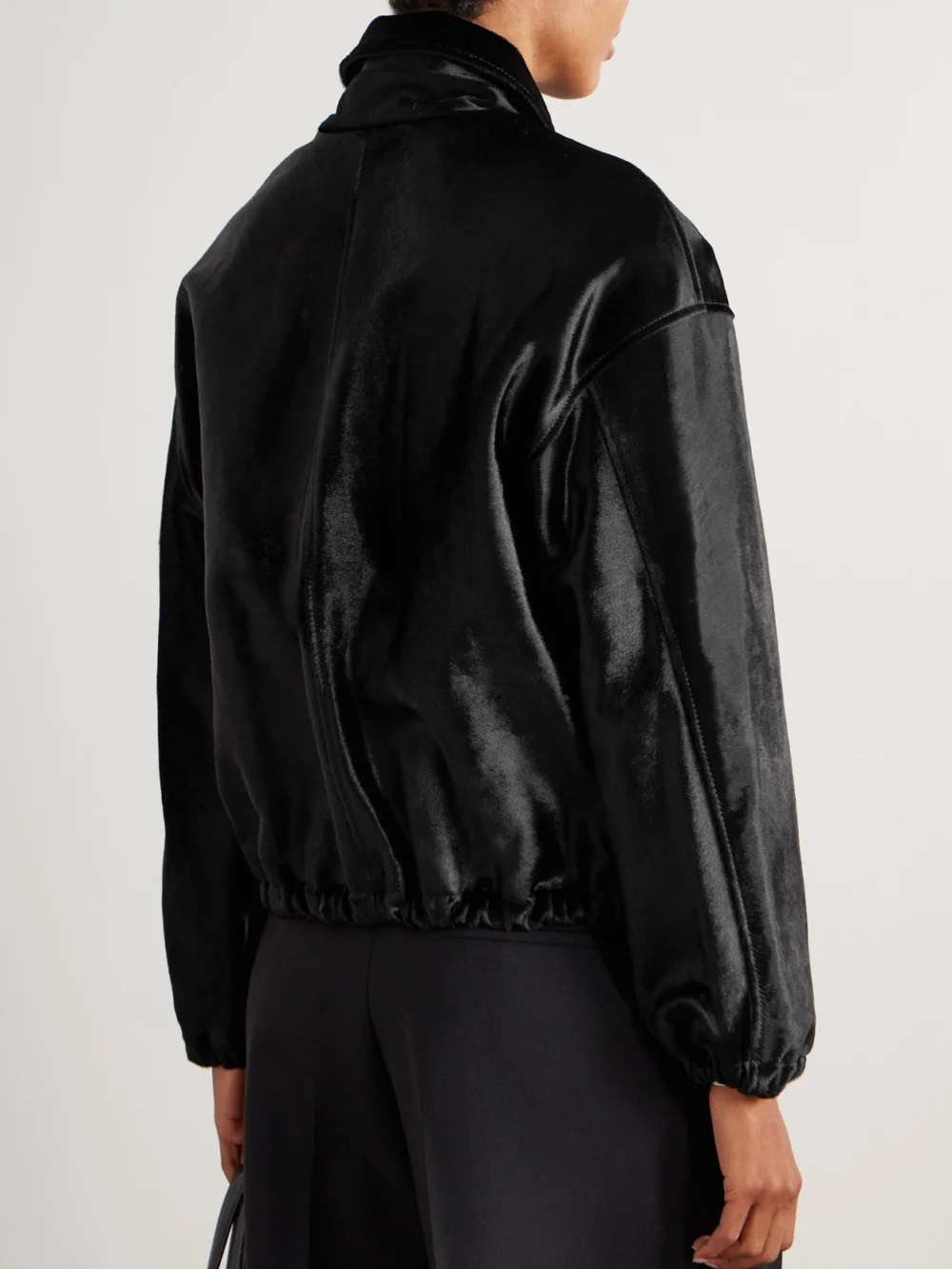 Back view of the Nour Hammour Luna Cow Hair Jacket