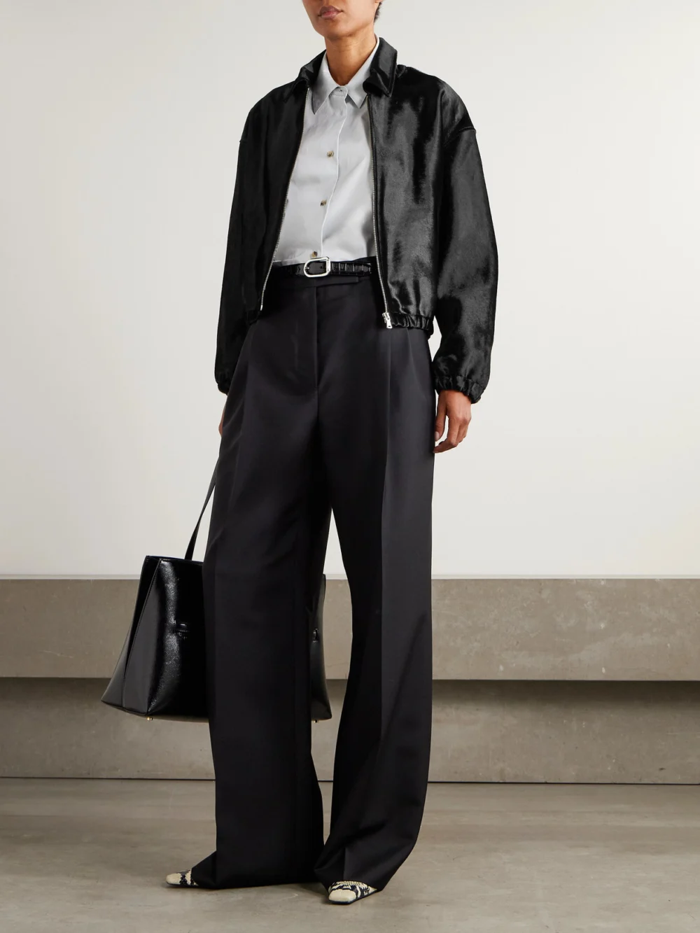 Nour Hammour Luna Cow Hair Jacket, worn by a model