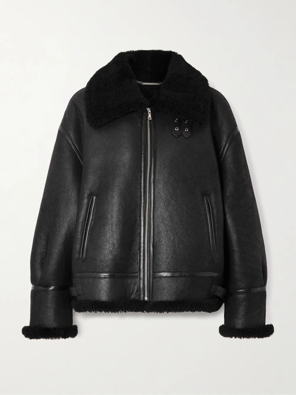 Nour Hammour Portia Shearling Jacket in black