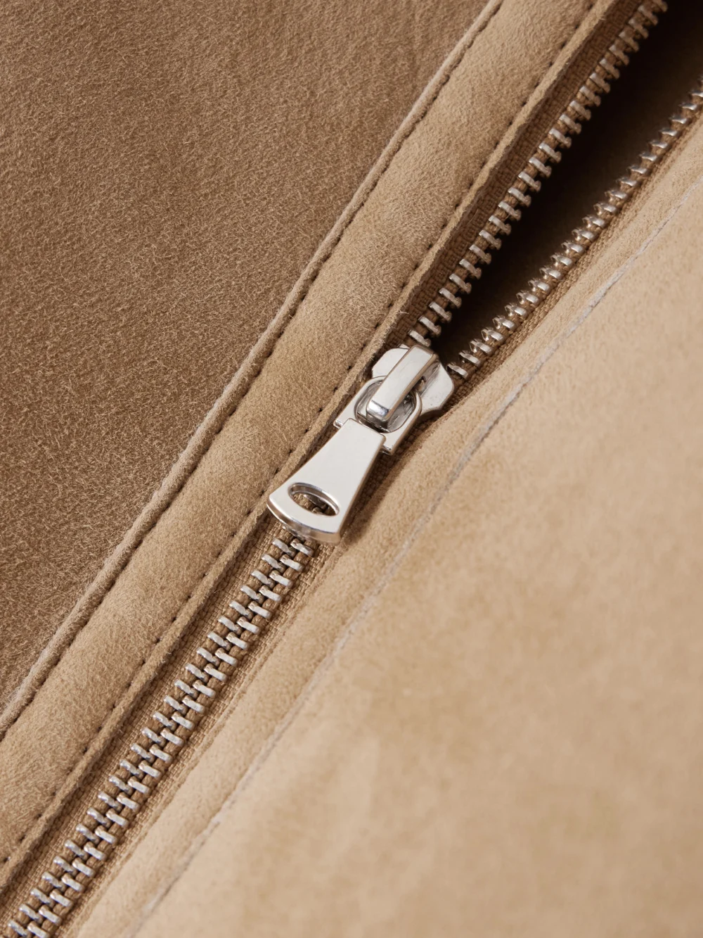 Close-up detail of the Nour Hammour Portia Shearling Jacket