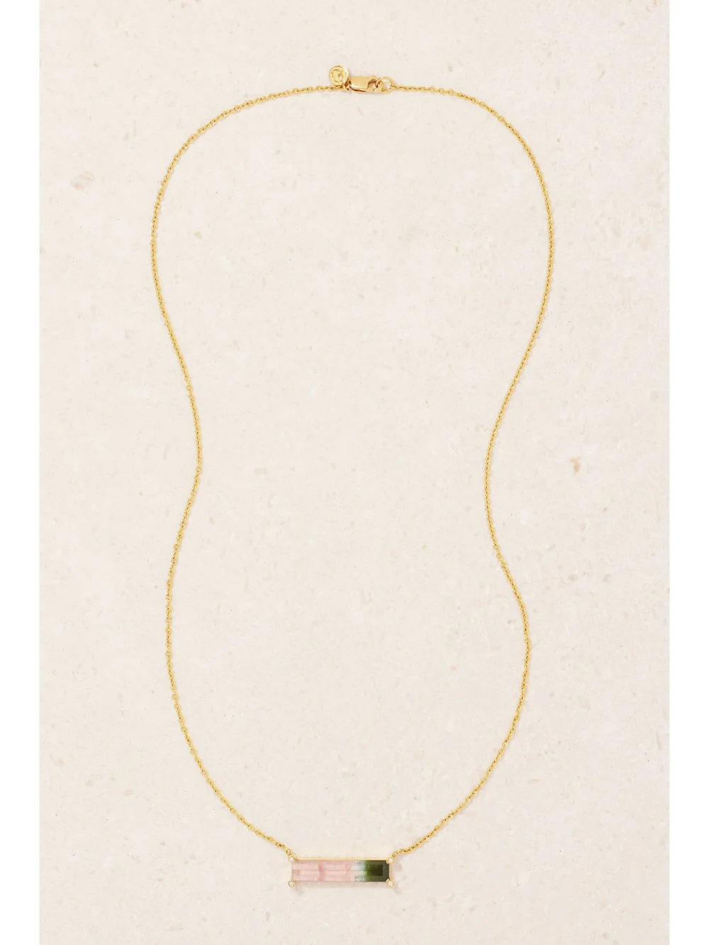 Close-up detail of the Octavia Elizabeth 18-karat Gold, Tourmaline and Diamond Necklace