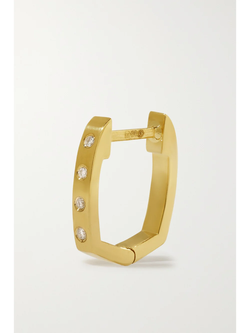 Back view of the Octavia Elizabeth Ivy 18-karat Recycled Gold Diamond Hoop Earrings