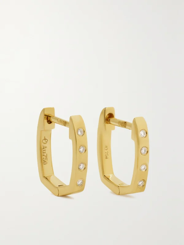 Octavia Elizabeth Ivy 18-karat Recycled Gold Diamond Hoop Earrings