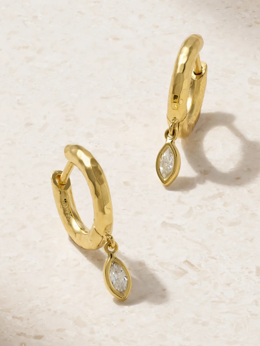 Octavia Elizabeth Micro Gabby 18-karat Recycled Gold Diamond Hoop Earrings