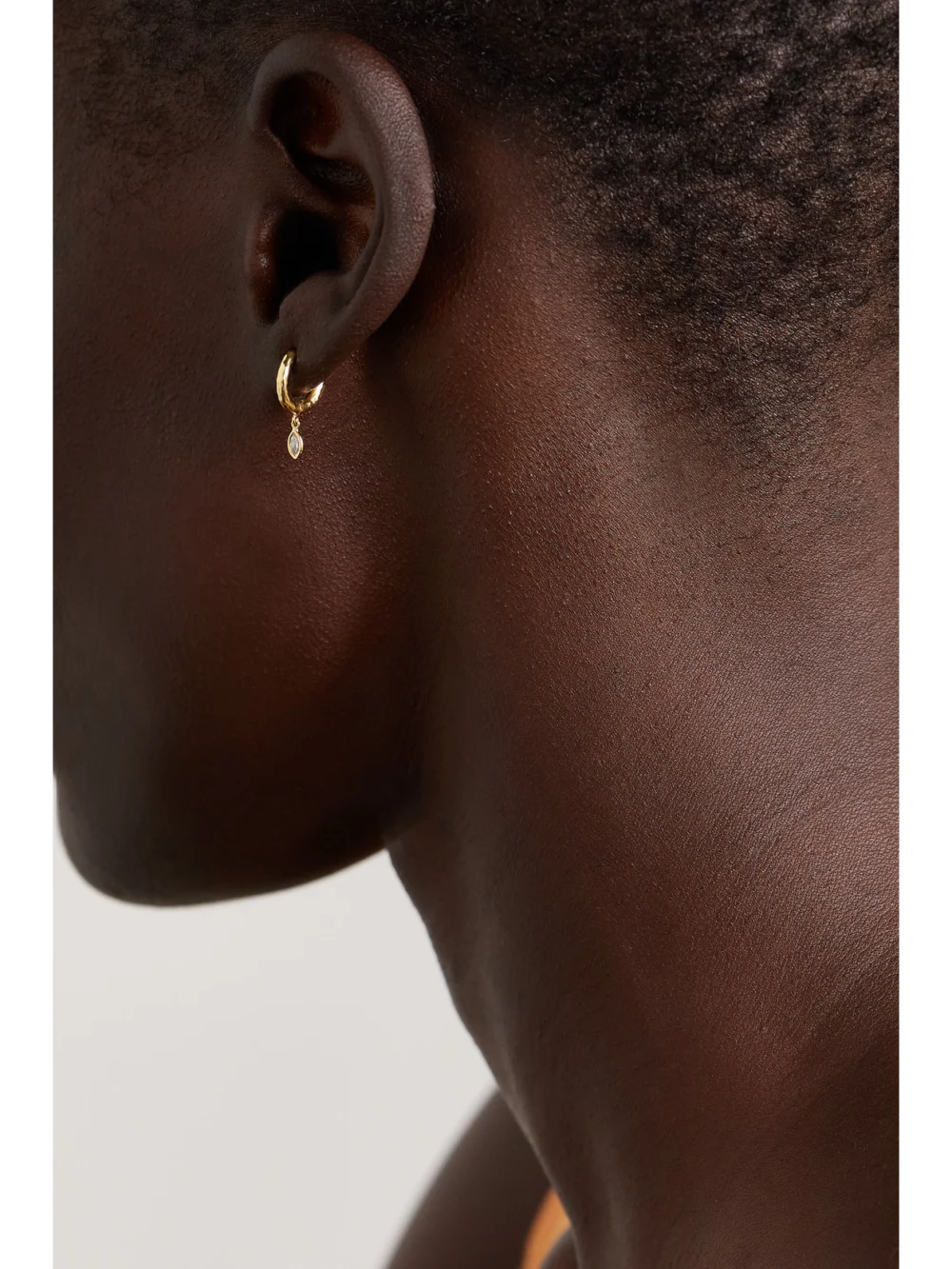 Octavia Elizabeth Micro Gabby 18-karat Recycled Gold Diamond Hoop Earrings, styled view