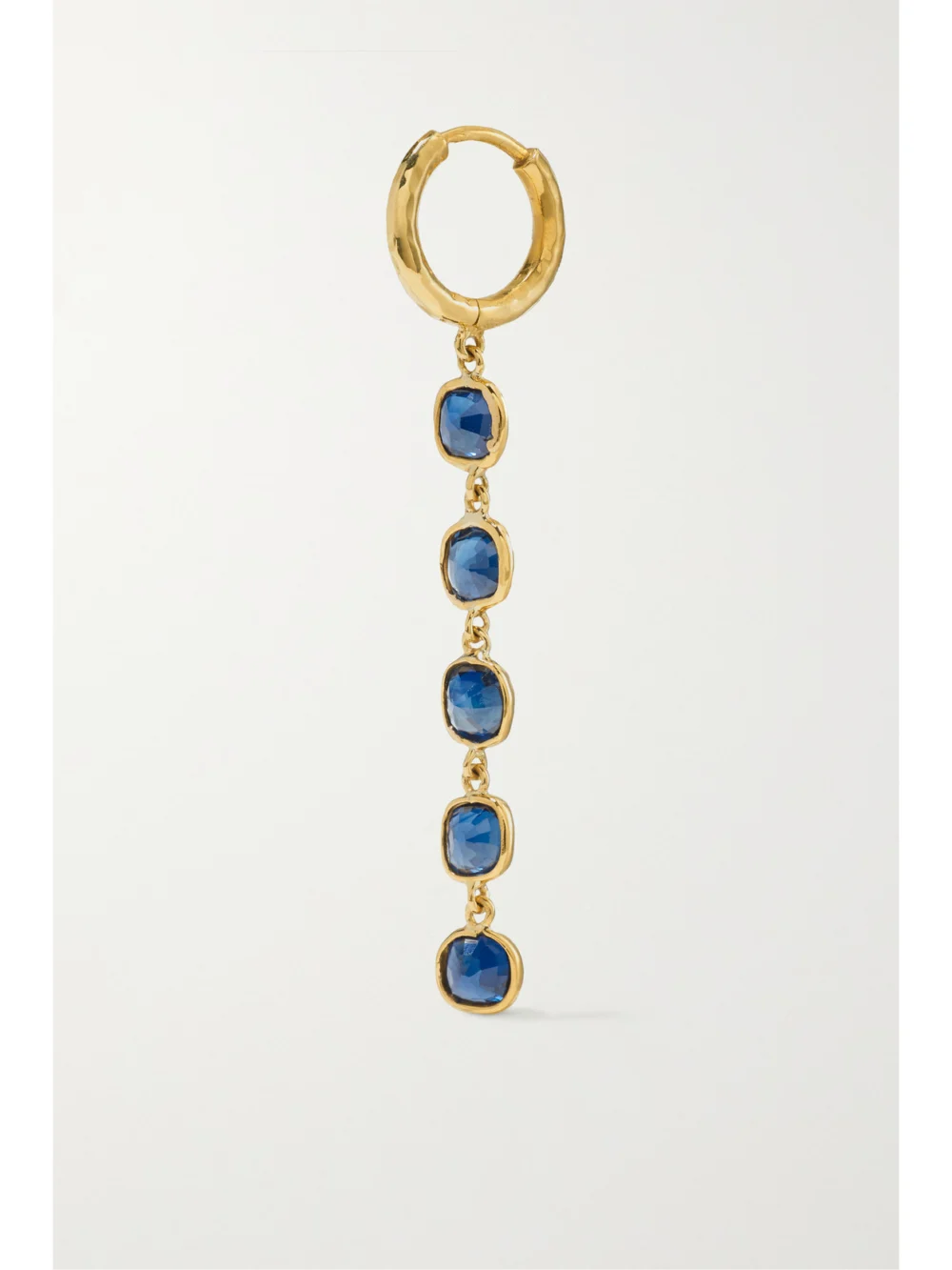 Back view of the Octavia Elizabeth Micro Gabby 18-karat Recycled Gold Sapphire Earrings