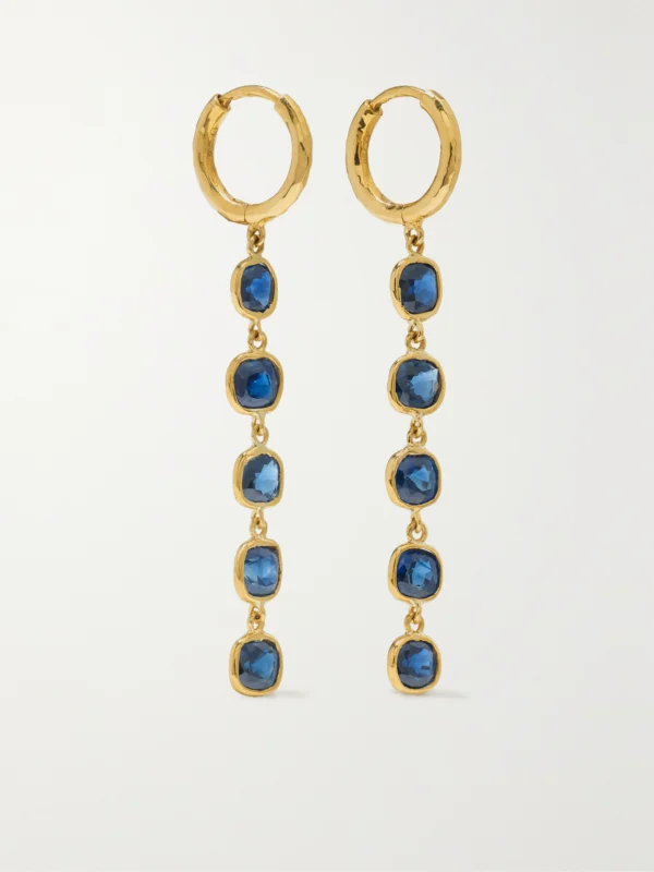 Octavia Elizabeth Micro Gabby 18-karat Recycled Gold Sapphire Earrings