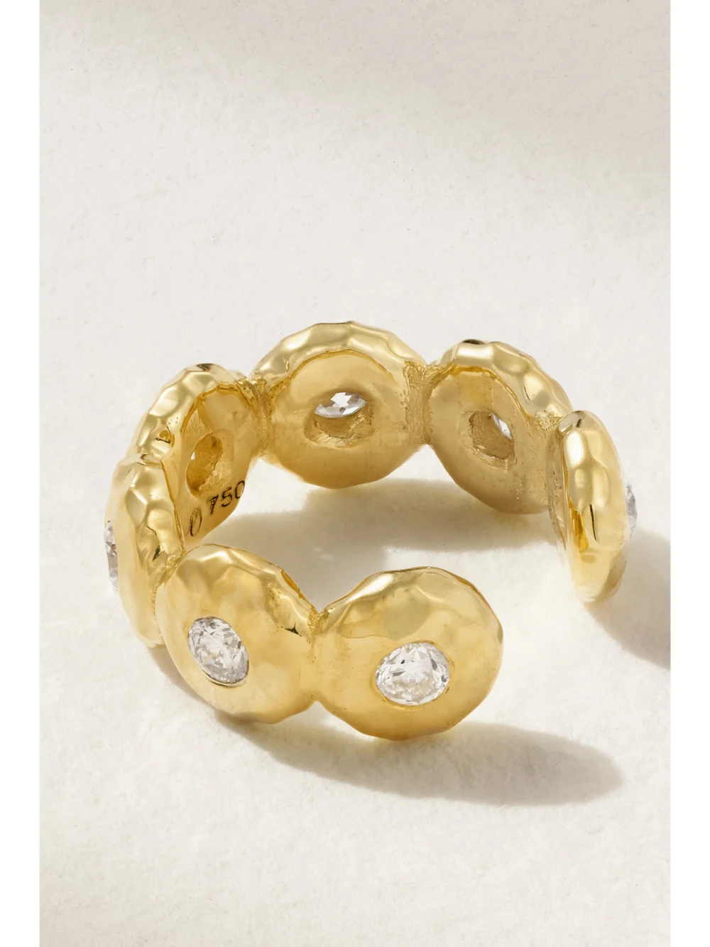 Back view of the Octavia Elizabeth Nesting Gem 18-karat Recycled Gold Diamond Ear Cuff