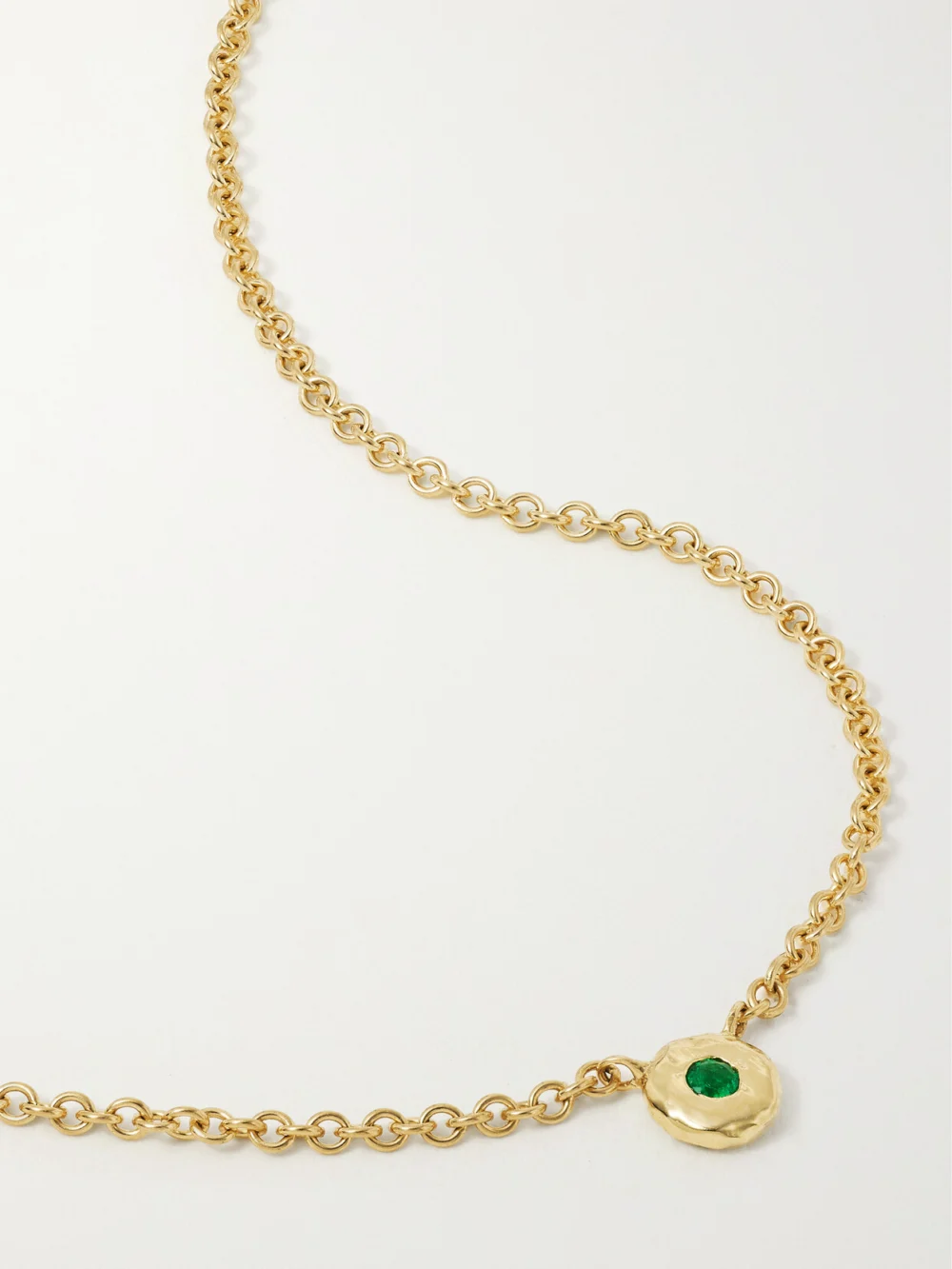 Octavia Elizabeth Nesting Gem 18-karat Recycled Gold Emerald Necklace in green
