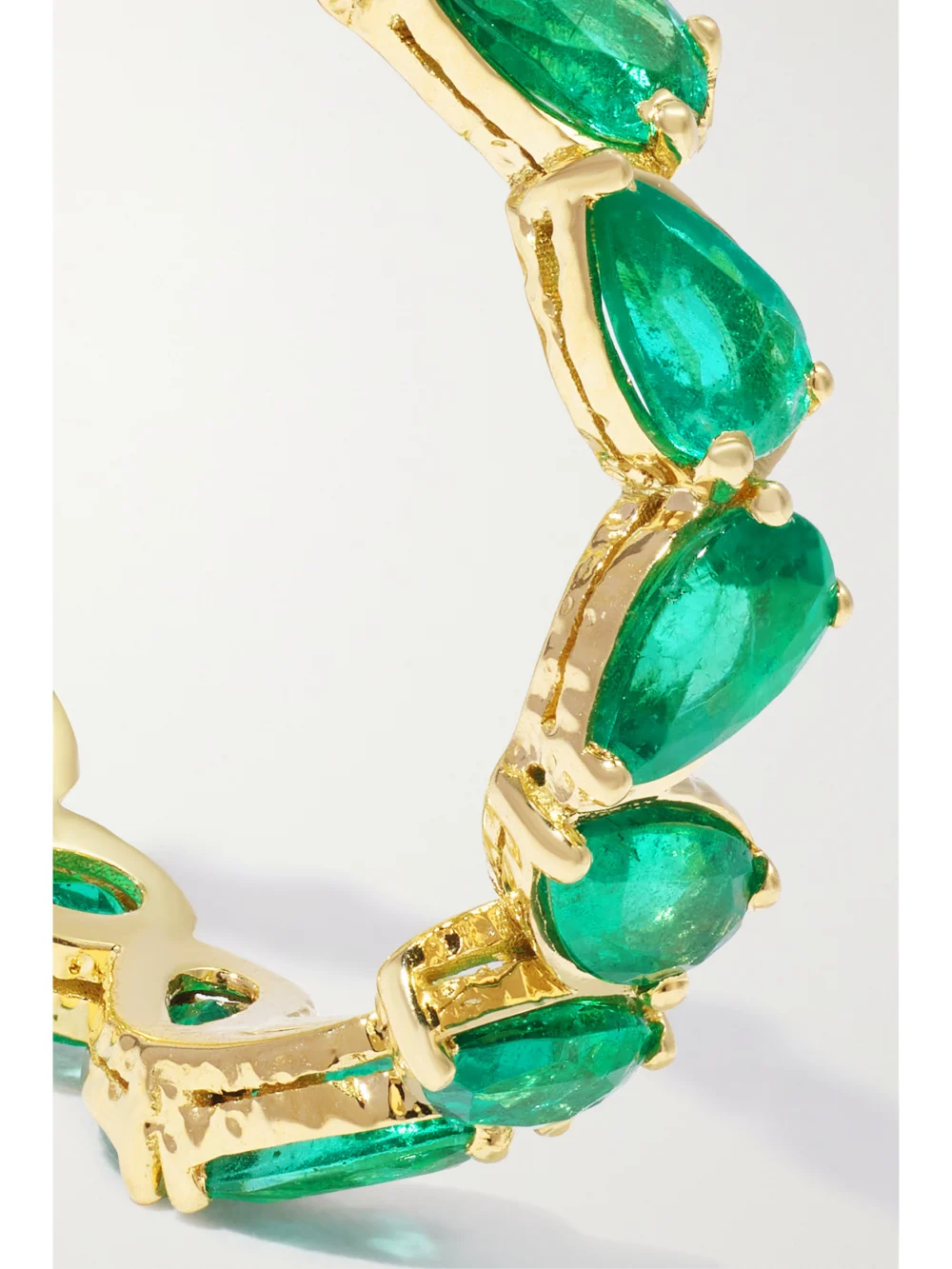 Close-up detail of the Octavia Elizabeth Nesting Gem 18-karat Recycled Gold Emerald Ring