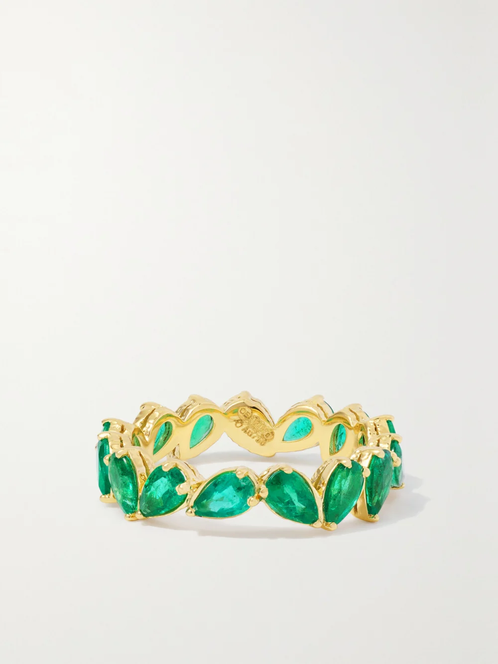 Octavia Elizabeth Nesting Gem 18-karat Recycled Gold Emerald Ring in 7